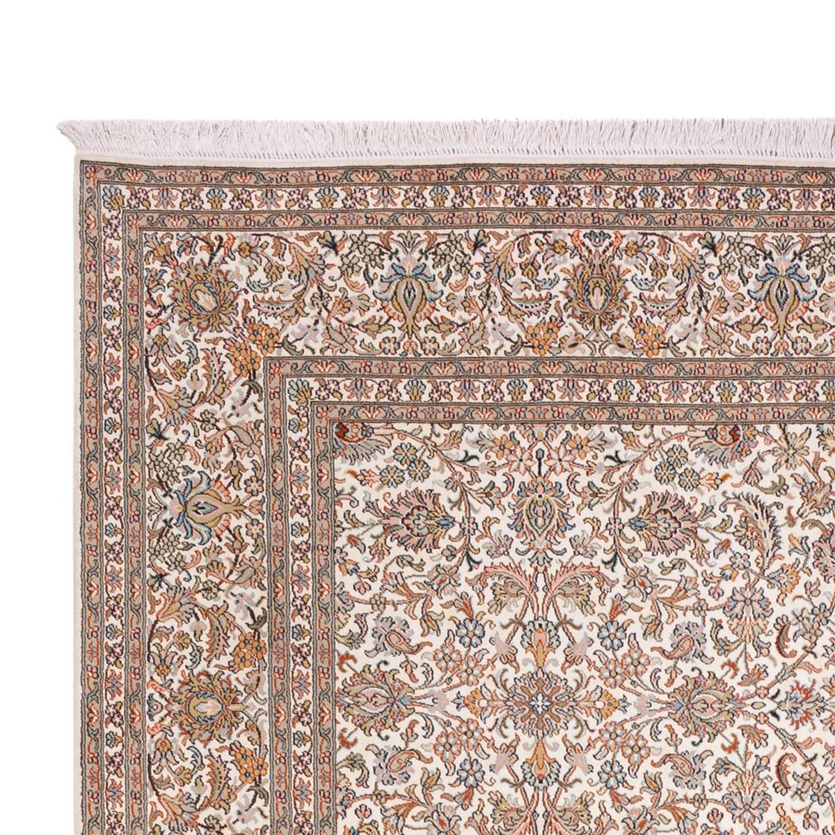 Tappeto di seta - Seta del Kashmir - 318 x 216 cm - beige scuro