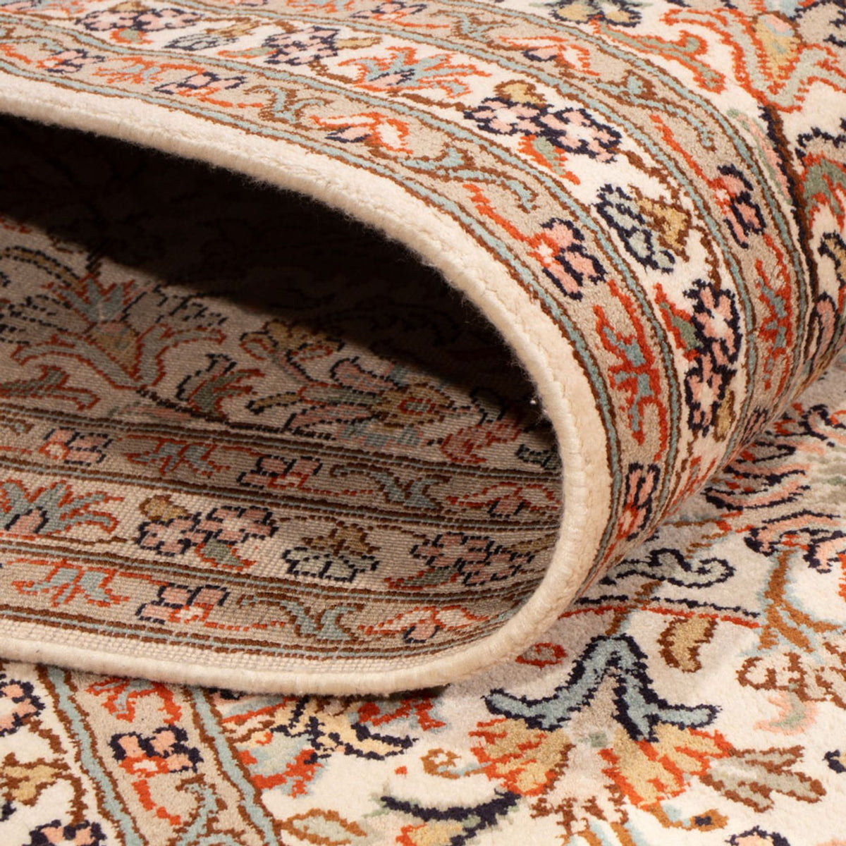 Tappeto di seta - Seta del Kashmir - 318 x 216 cm - beige scuro