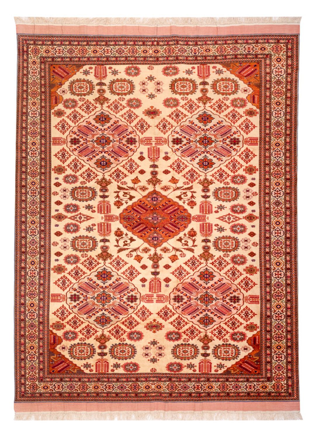 Tappeto di seta - seta afgana - 288 x 217 cm - rosso chiaro