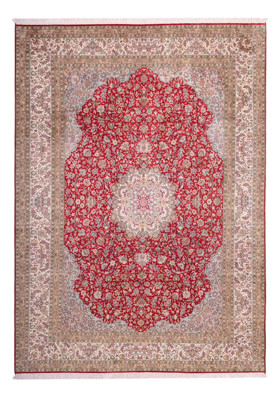 Tappeto di seta - Seta del Kashmir - 303 x 220 cm - rosso