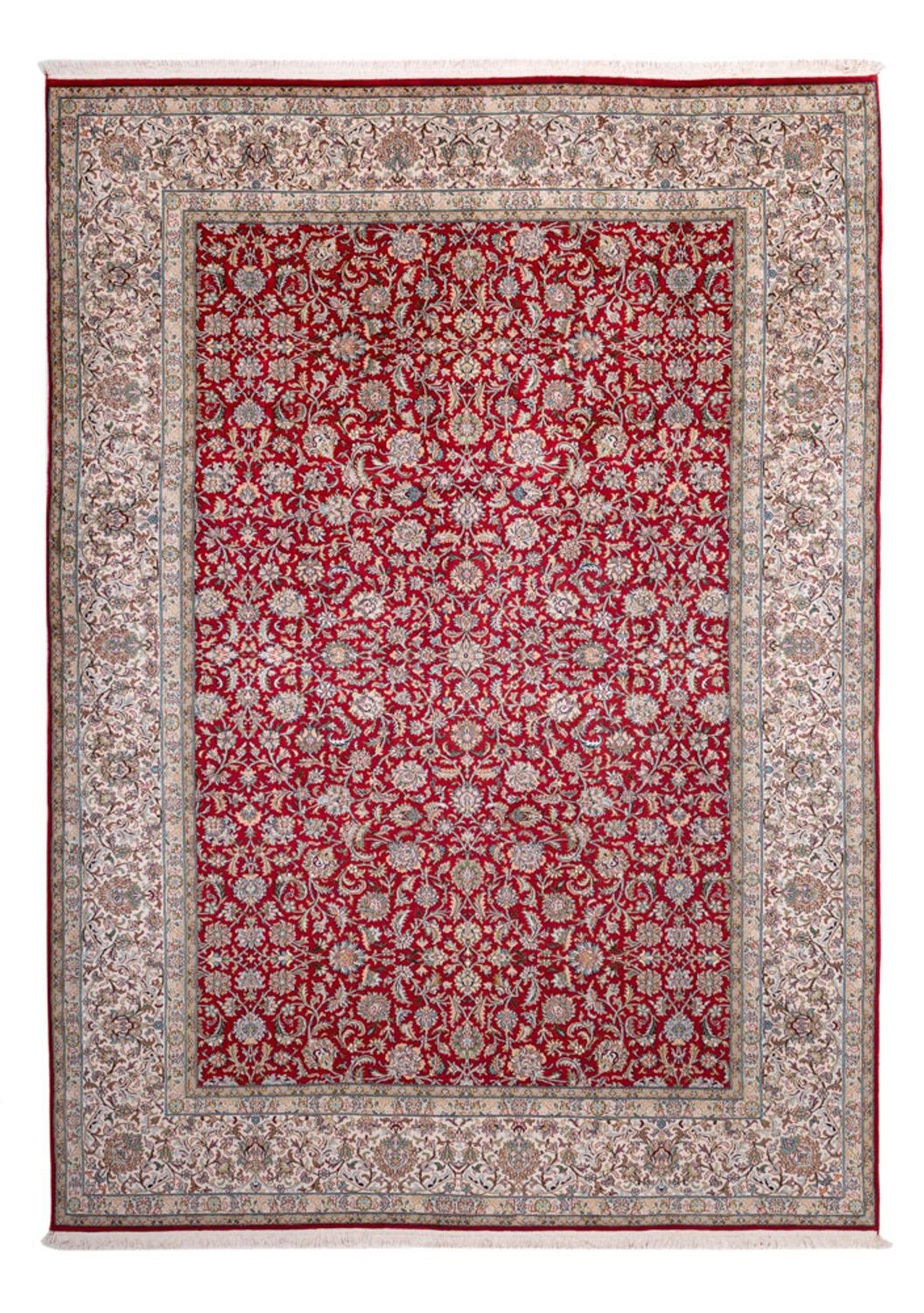 Tappeto di seta - Seta del Kashmir - 302 x 216 cm - rosso