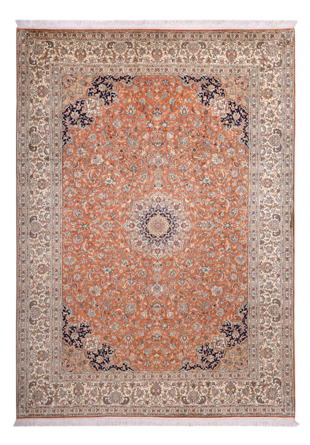 Tappeto di seta - Seta del Kashmir - 306 x 220 cm - terracotta
