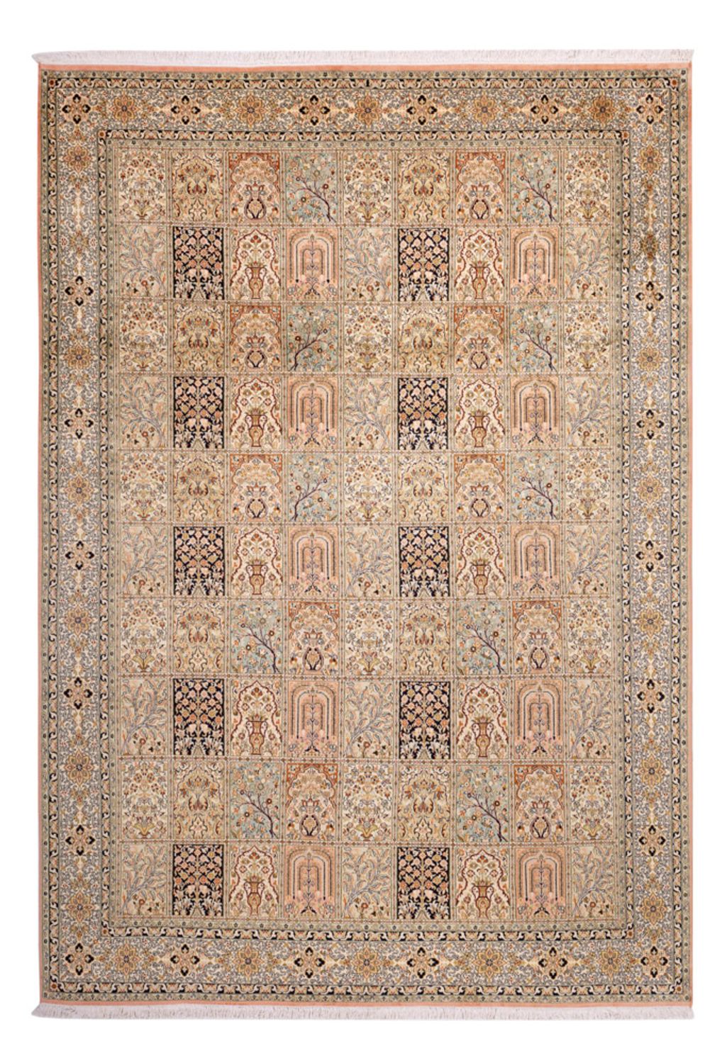 Tappeto di seta - Seta del Kashmir - 316 x 220 cm - beige scuro