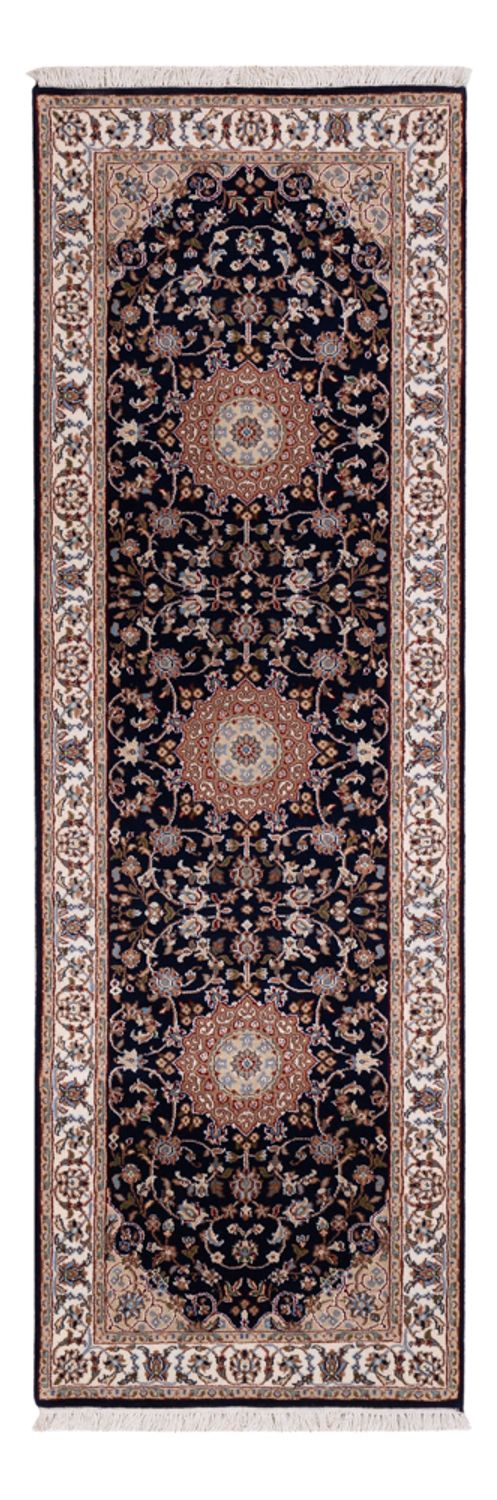 Tappeto corsia Tappeto orientale - Nain - Indus - 253 x 81 cm - blu scuro