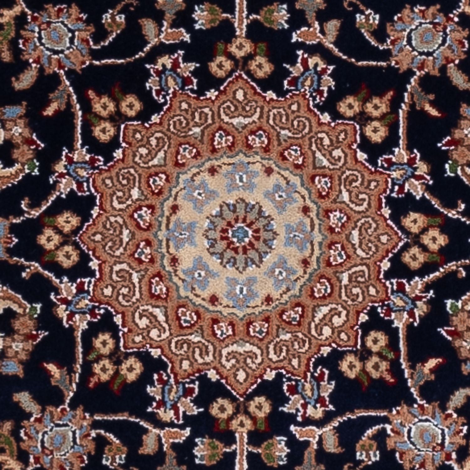 Tappeto corsia Tappeto orientale - Nain - Indus - 253 x 81 cm - blu scuro
