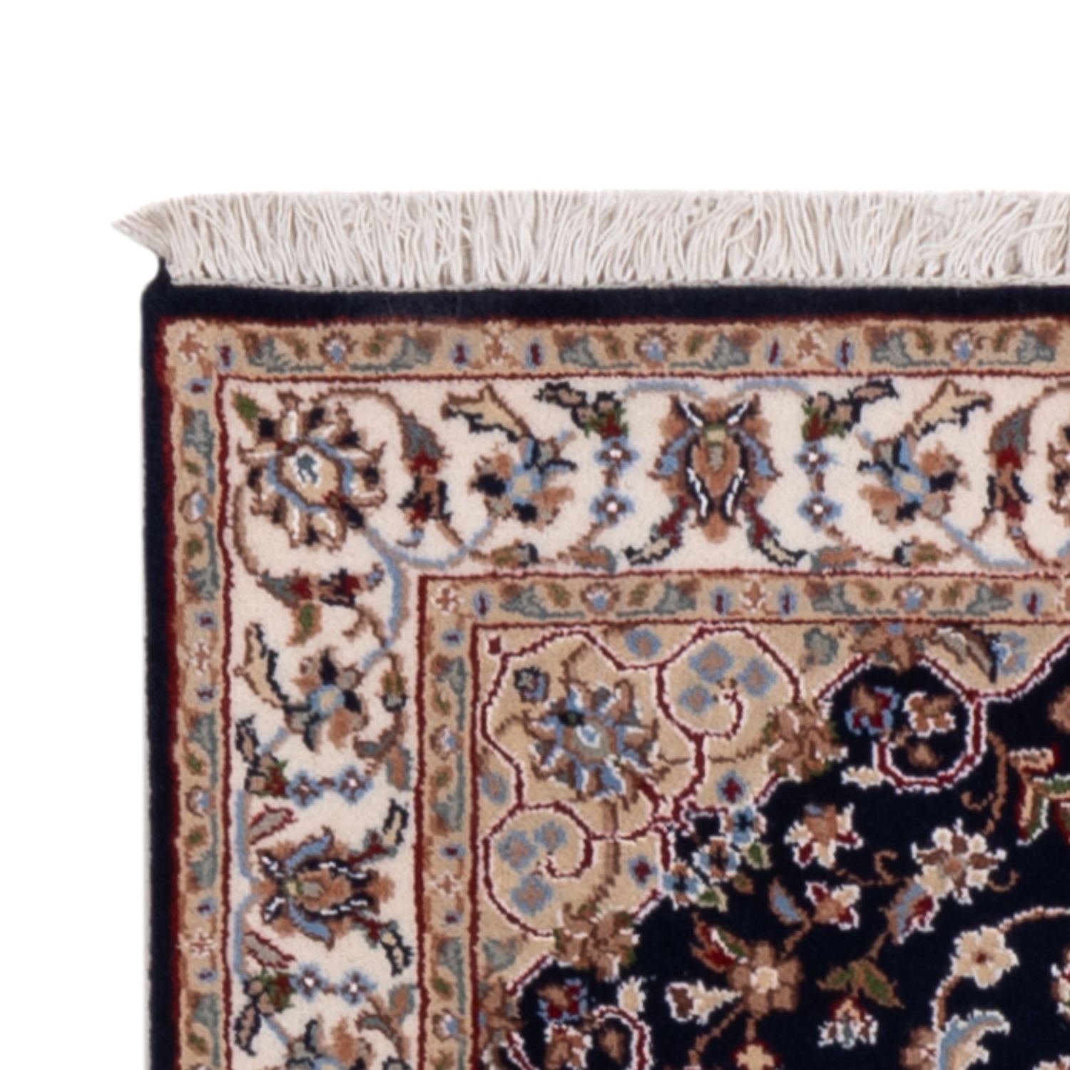 Tappeto corsia Tappeto orientale - Nain - Indus - 253 x 81 cm - blu scuro