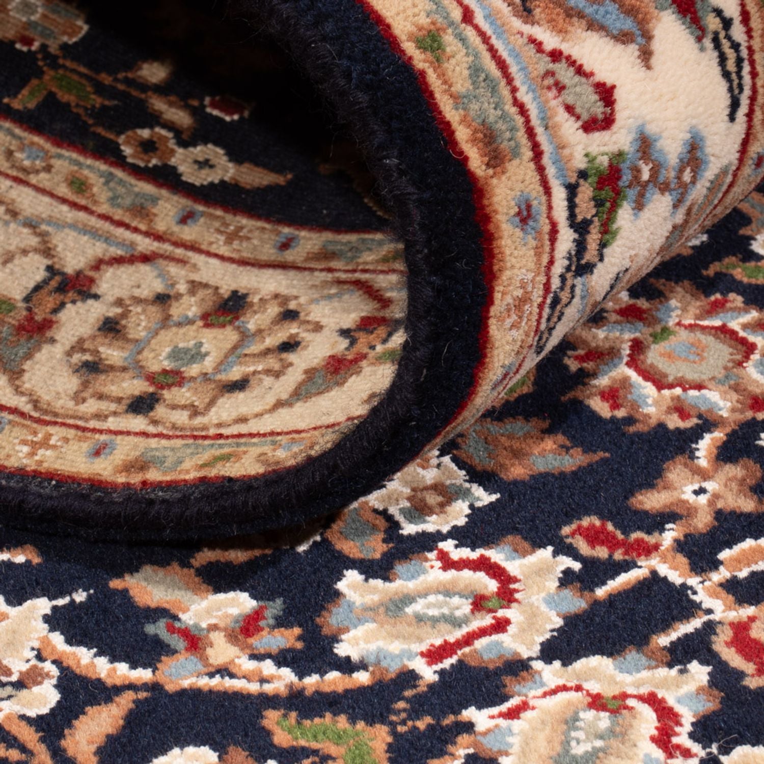 Tappeto corsia Tappeto orientale - Nain - Indus - 253 x 81 cm - blu scuro