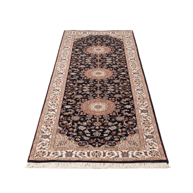 Tappeto corsia Tappeto orientale - Nain - Indus - 253 x 81 cm - blu scuro