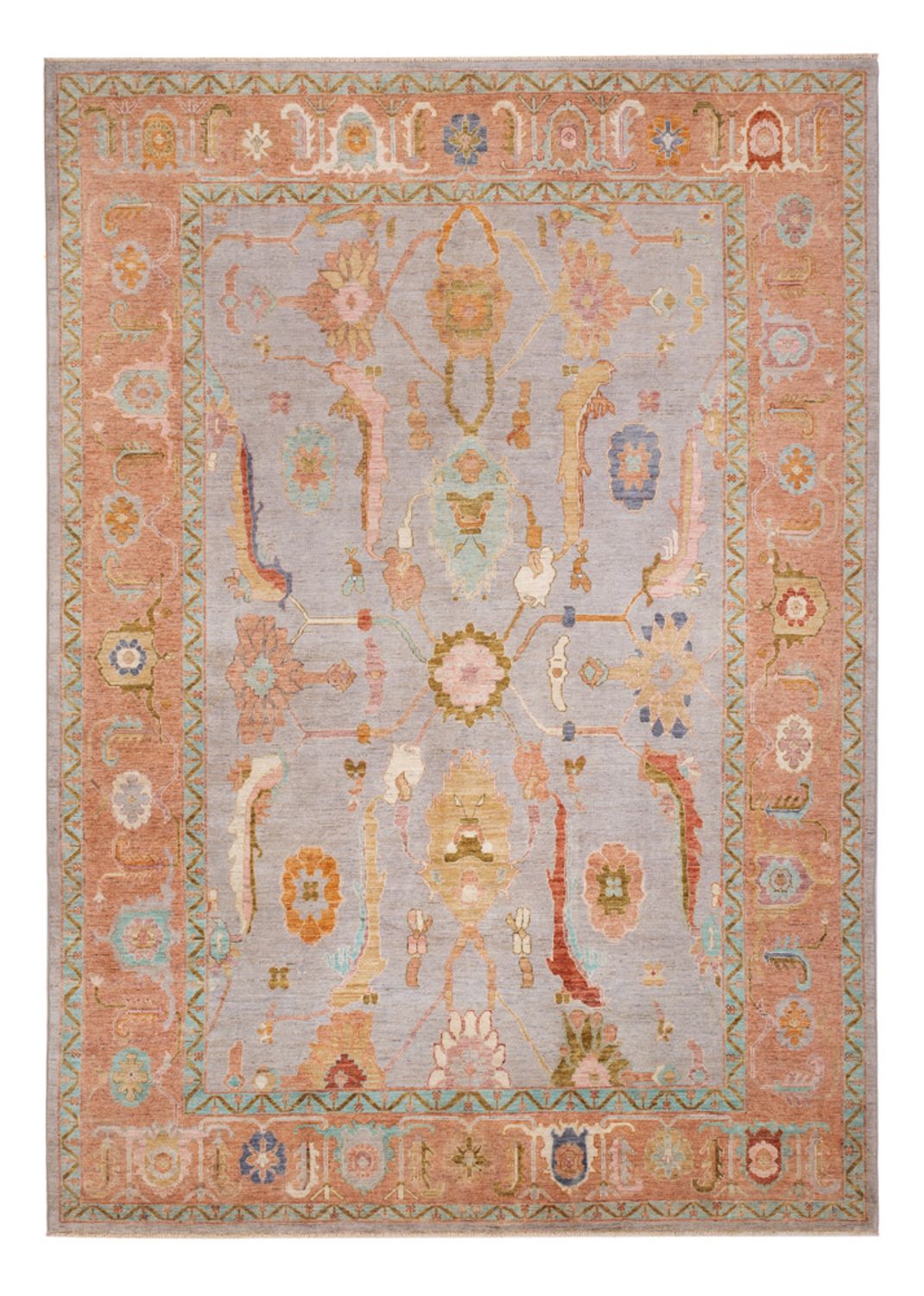 Tappeto Ziegler - Usak - 346 x 243 cm - blu chiaro