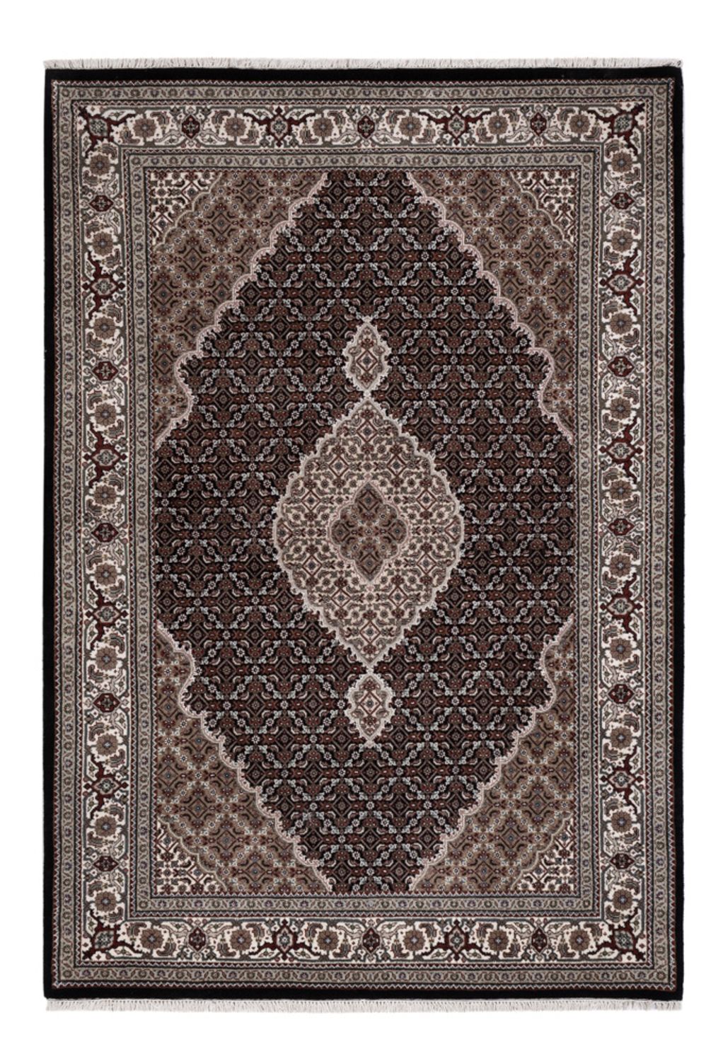 Tappeto orientale - Tabriz - 204 x 141 cm - grigio scuro