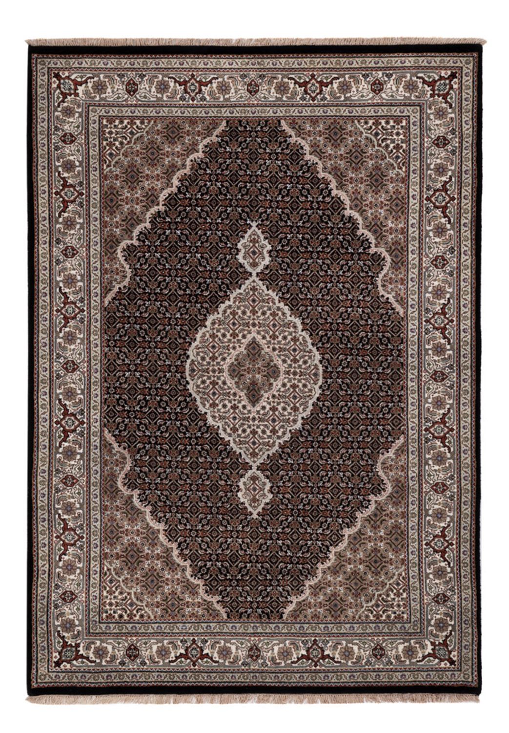 Tappeto orientale - Tabriz - 204 x 142 cm - grigio scuro