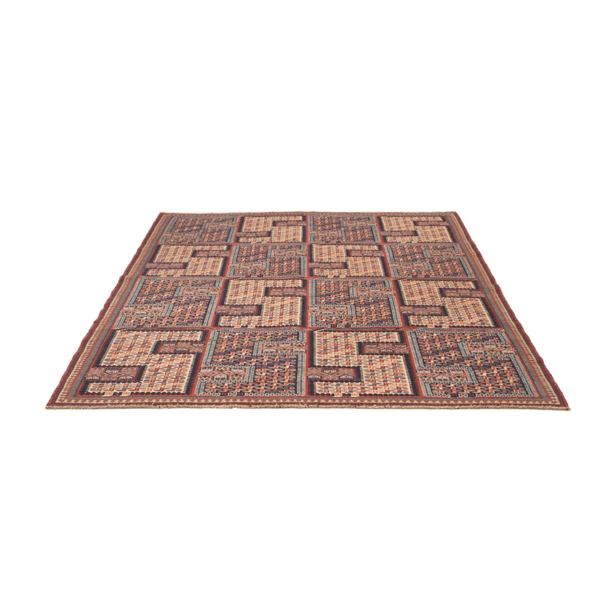 Kelim Teppich - Oriental - Soumak - 207 x 165 cm - dunkelbeige