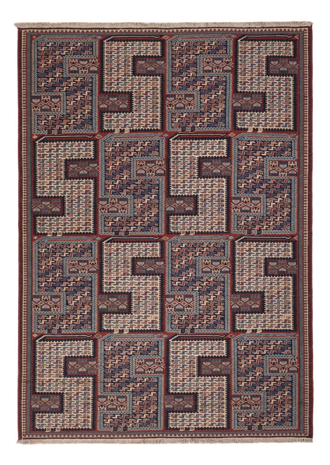 Tappeto Kelim - Orientale - Soumak - 223 x 156 cm - beige scuro