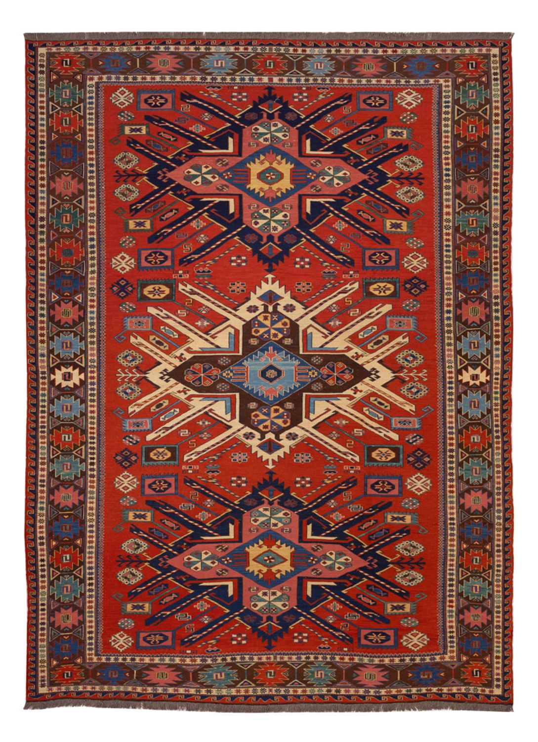Tappeto Kelim - Orientale - Soumak - 282 x 198 cm - rosso