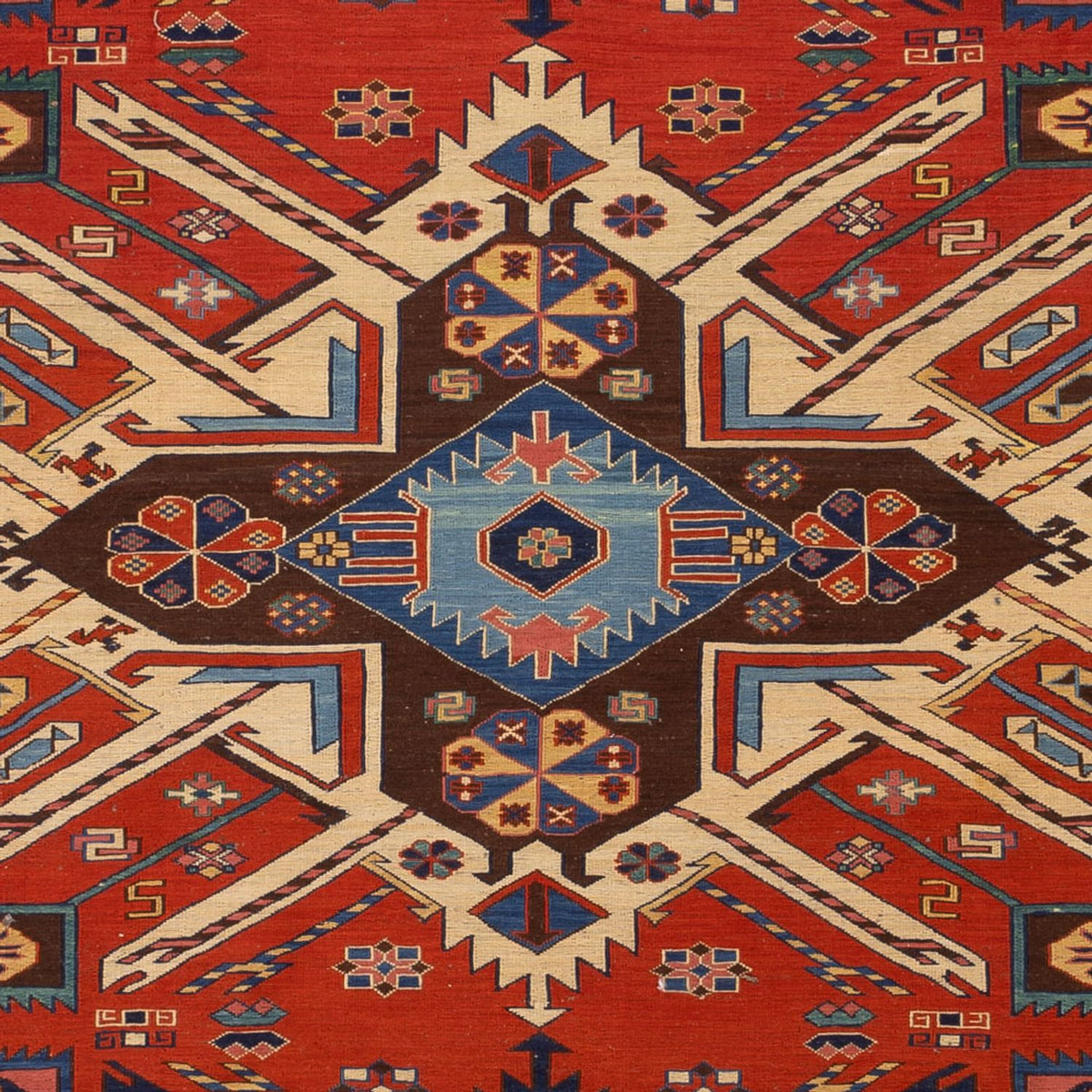 Tappeto Kelim - Orientale - Soumak - 282 x 198 cm - rosso