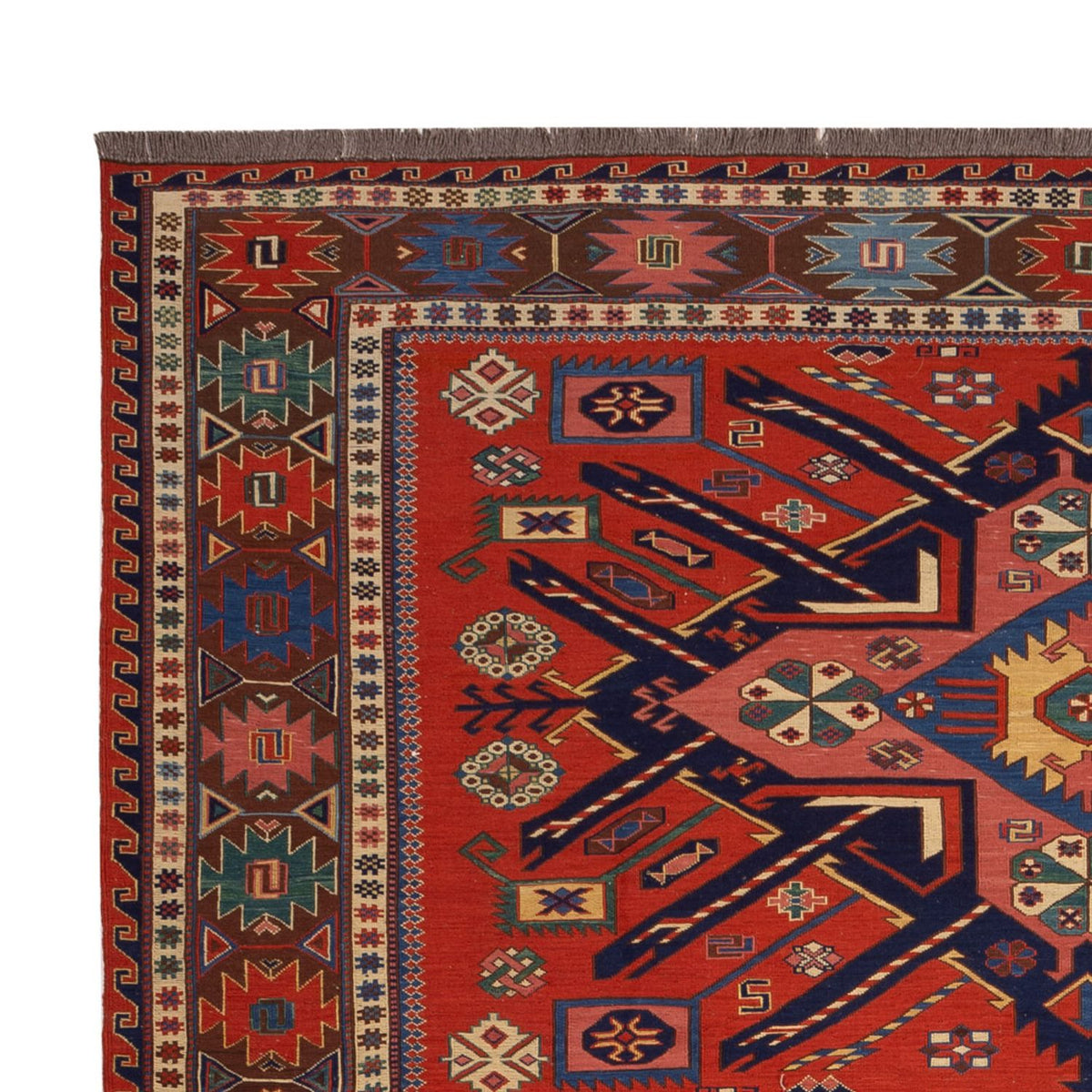Tappeto Kelim - Orientale - Soumak - 282 x 198 cm - rosso