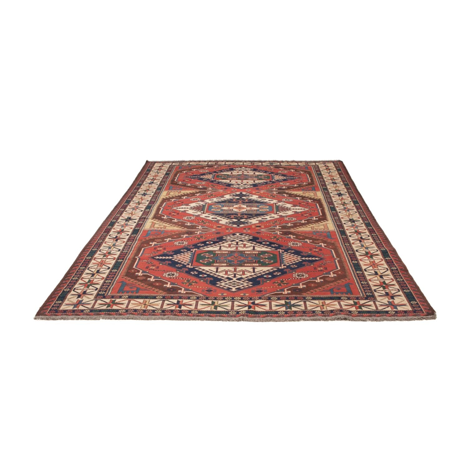 Tappeto Kelim - Orientale - Soumak - 282 x 198 cm - rosso