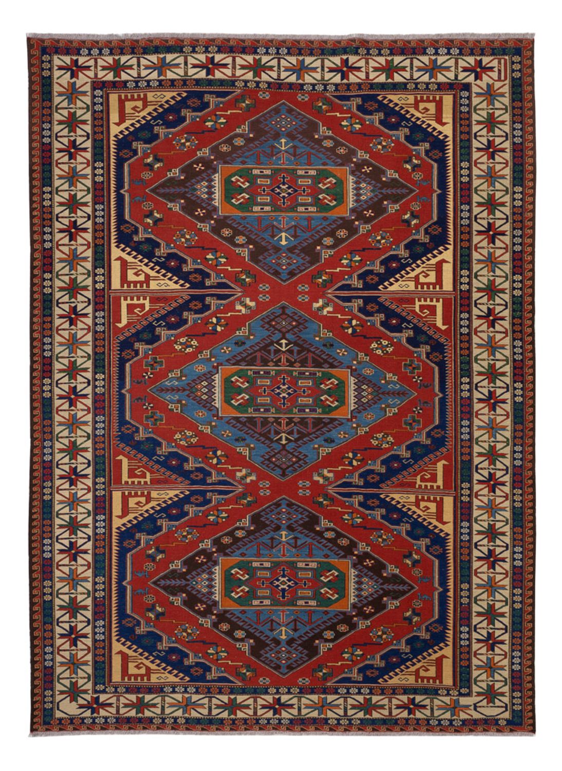Tappeto Kelim - Orientale - Soumak - 281 x 203 cm - rosso