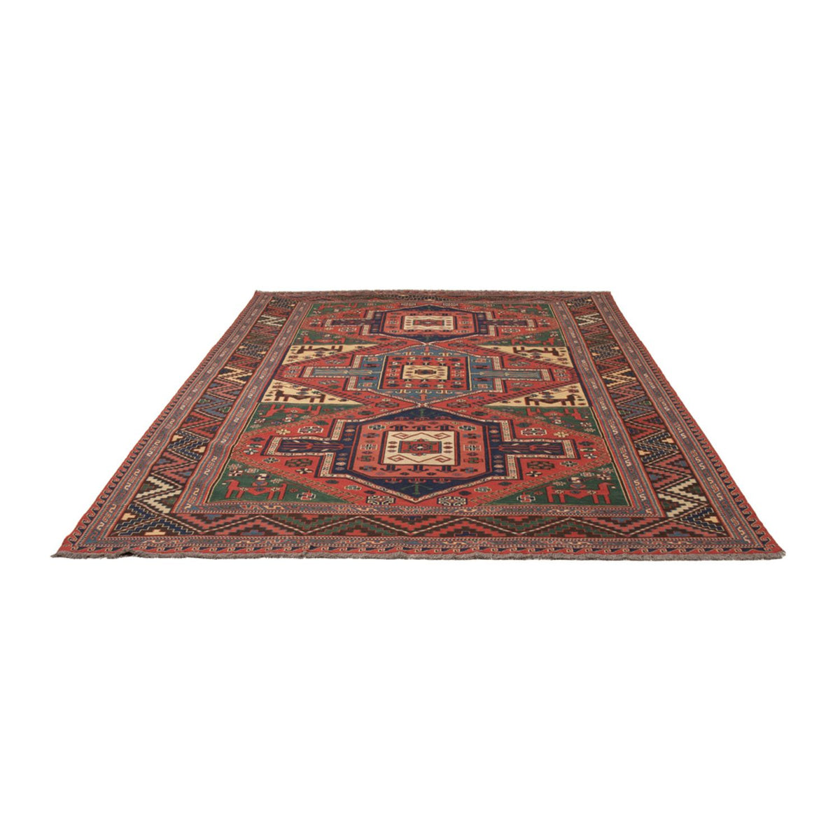 Tappeto Kelim - Orientale - Soumak - 276 x 205 cm - rosso