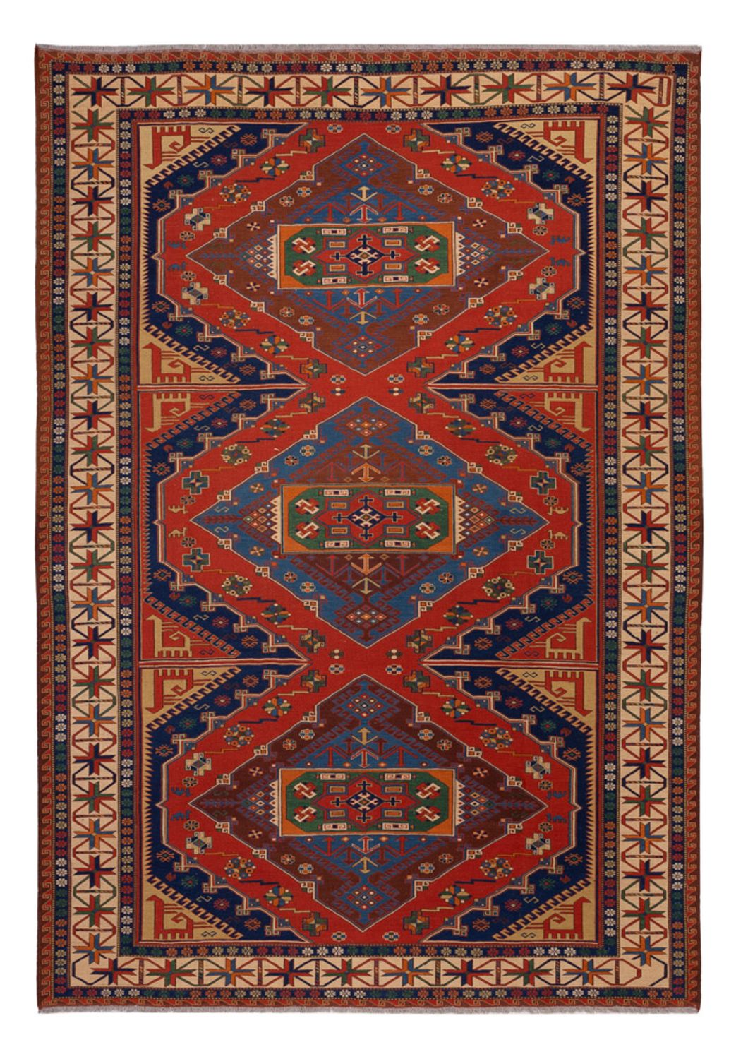 Tappeto Kelim - Orientale - Soumak - 294 x 204 cm - rosso