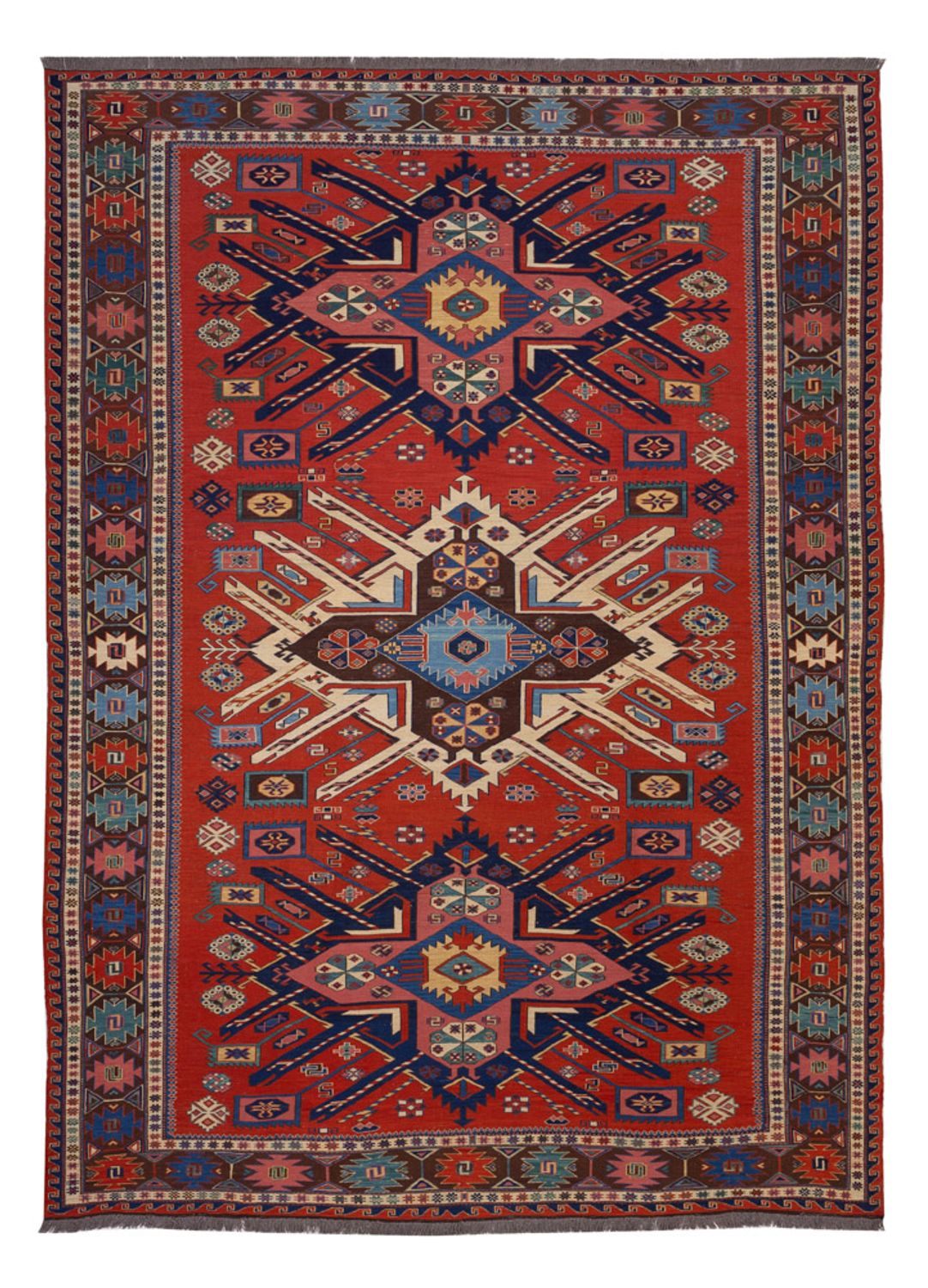 Tappeto Kelim - Orientale - Soumak - 292 x 218 cm - rosso