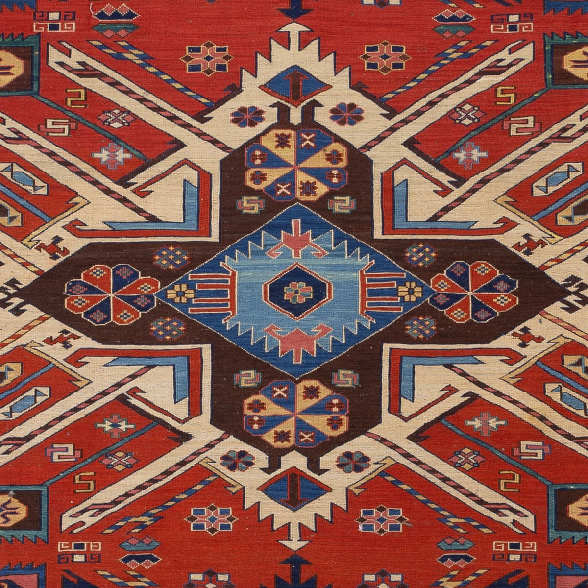 Tappeto Kelim - Orientale - Soumak - 292 x 218 cm - rosso