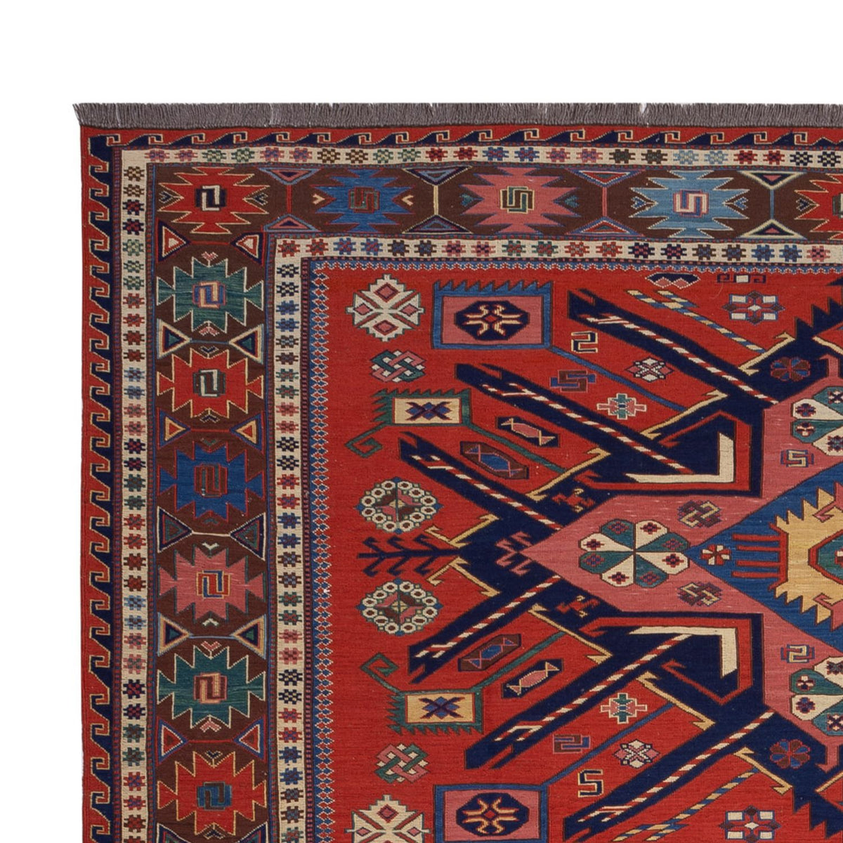 Tappeto Kelim - Orientale - Soumak - 292 x 218 cm - rosso