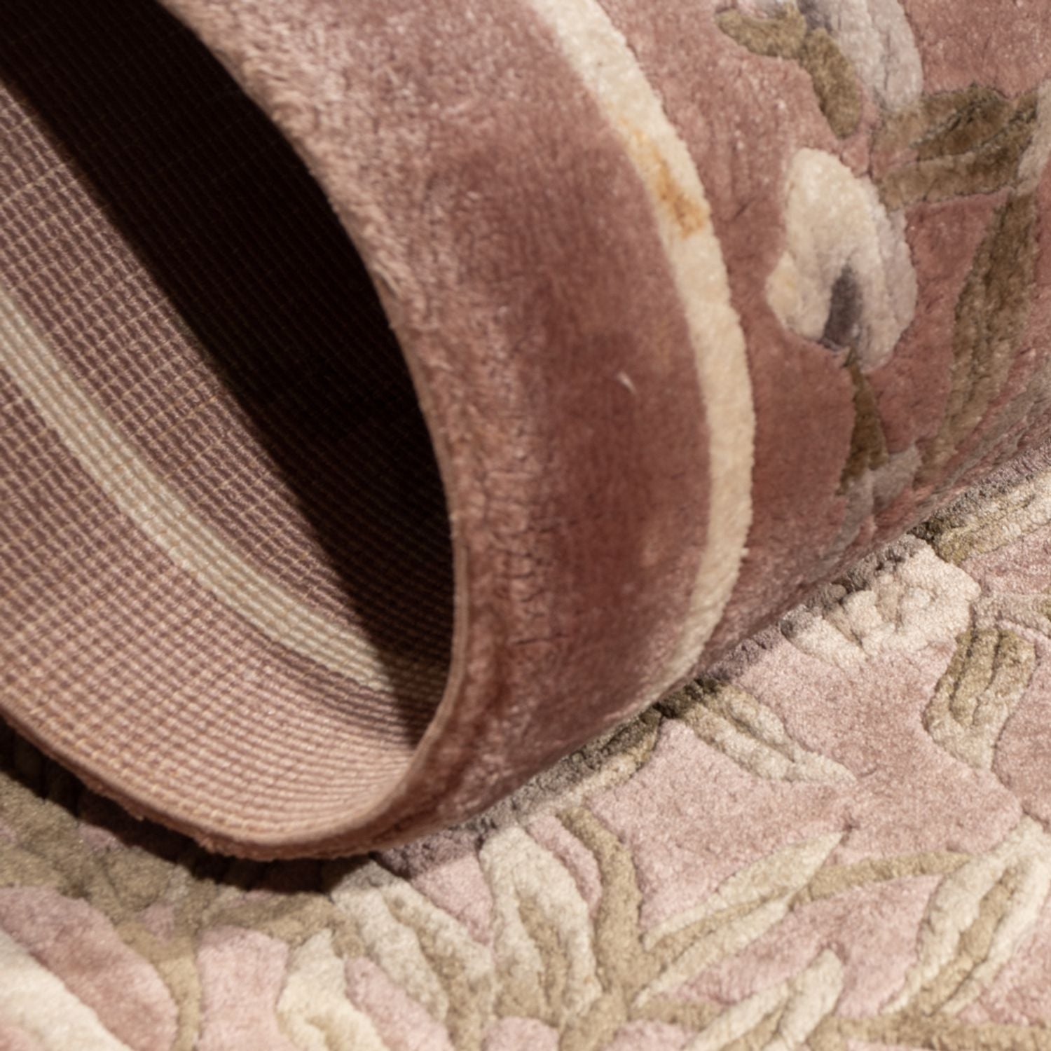 Tappeto di seta - seta cinese - 123 x 62 cm - beige