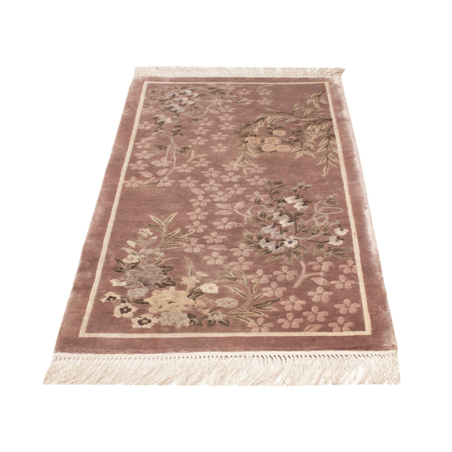 Tappeto di seta - seta cinese - 123 x 62 cm - beige