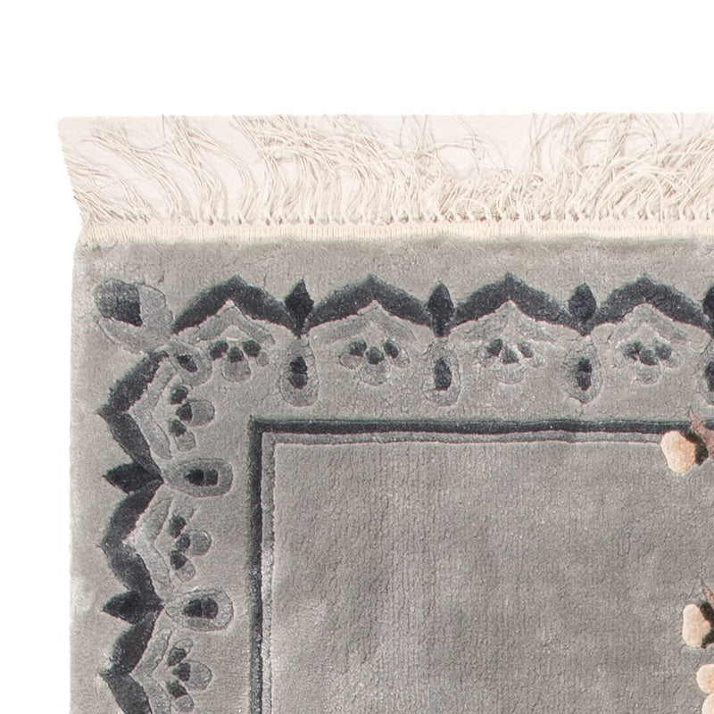 Tappeto di seta - seta cinese - 124 x 60 cm - argento
