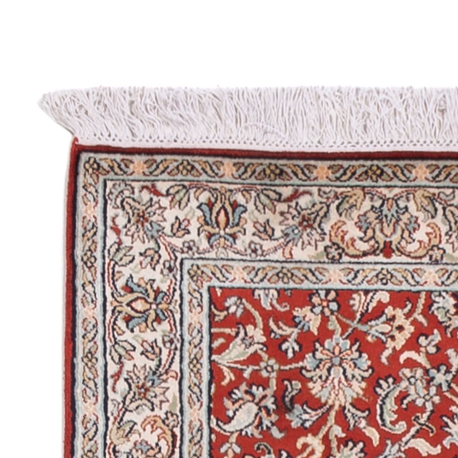 Tappeto corsia Tappeto di seta - Seta del Kashmir - 363 x 79 cm - rosso