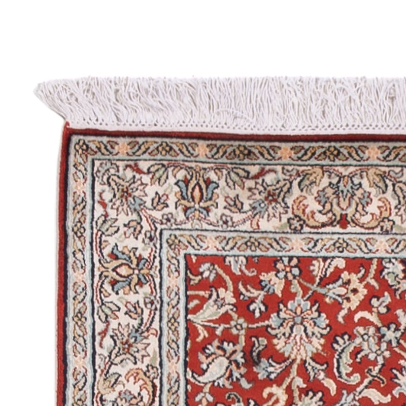 Tappeto corsia Tappeto di seta - Seta del Kashmir - 363 x 79 cm - rosso