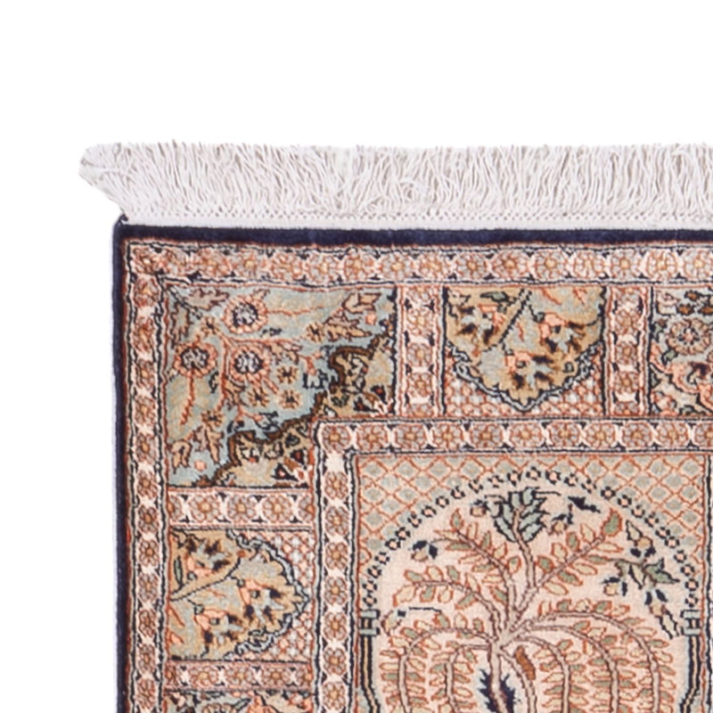 Tappeto corsia Tappeto di seta - Seta del Kashmir - 236 x 80 cm - beige scuro