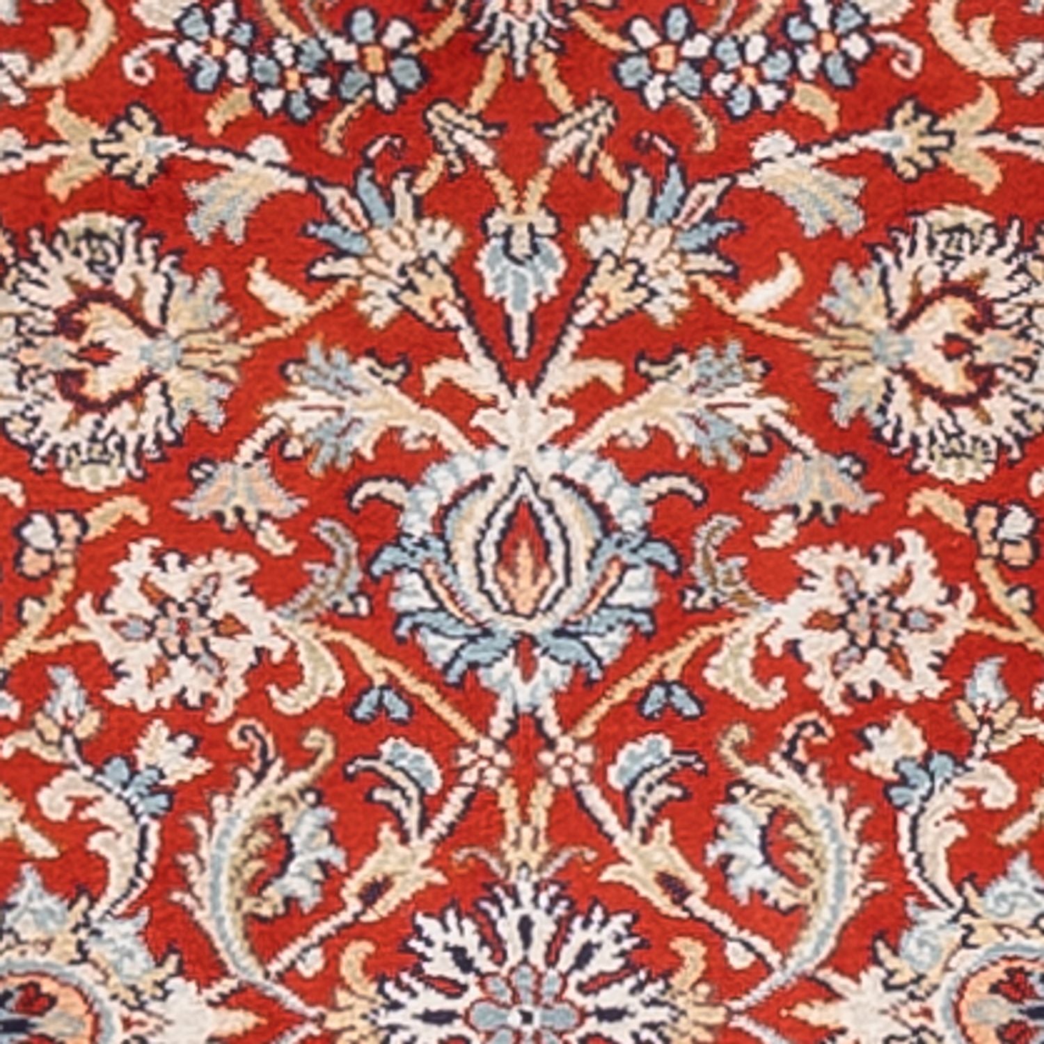 Tappeto corsia Tappeto di seta - Seta del Kashmir - 241 x 76 cm - rosso