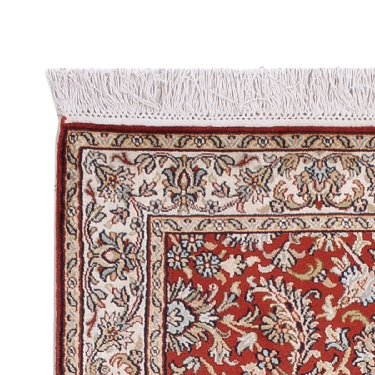 Tappeto corsia Tappeto di seta - Seta del Kashmir - 241 x 76 cm - rosso