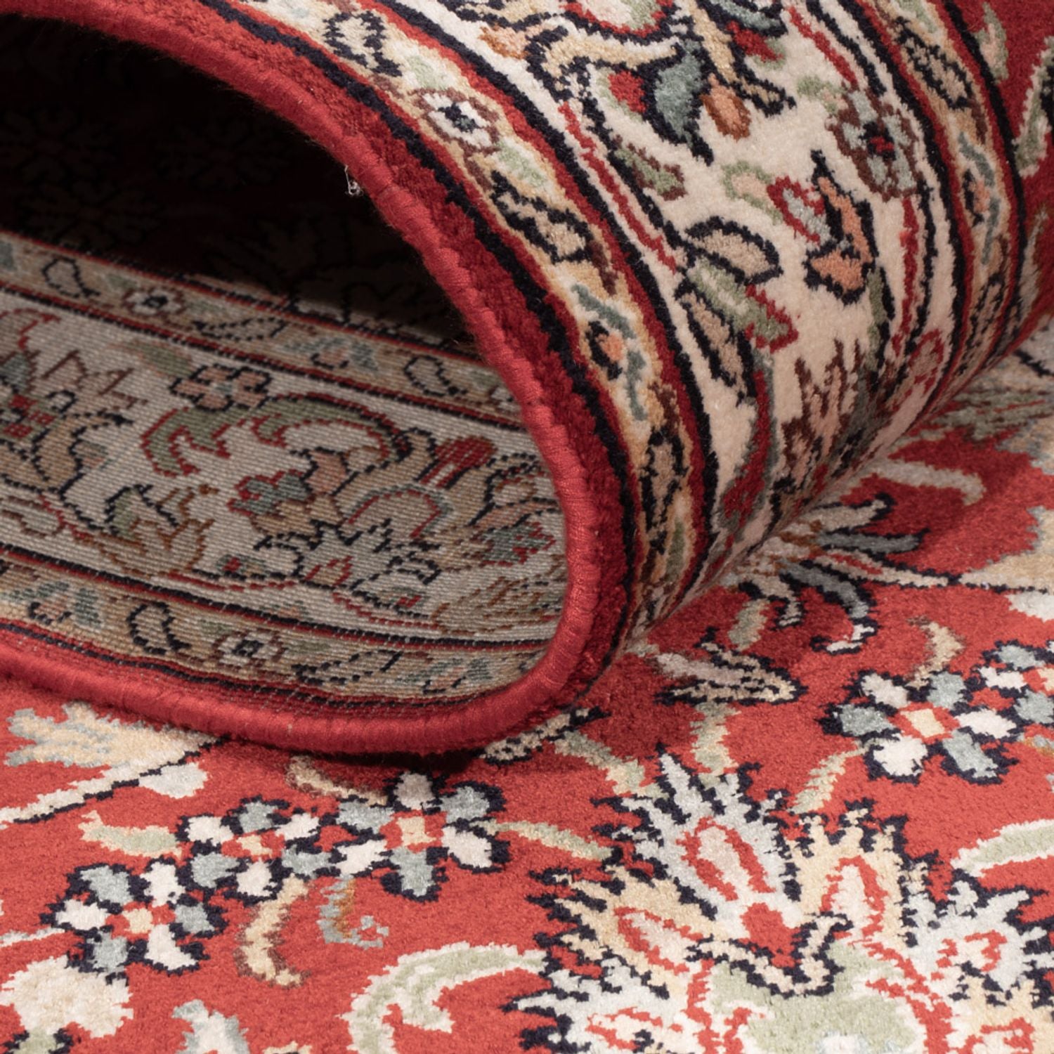 Tappeto corsia Tappeto di seta - Seta del Kashmir - 241 x 76 cm - rosso