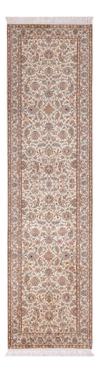 Tappeto corsia Tappeto di seta - Seta del Kashmir - 307 x 77 cm - beige