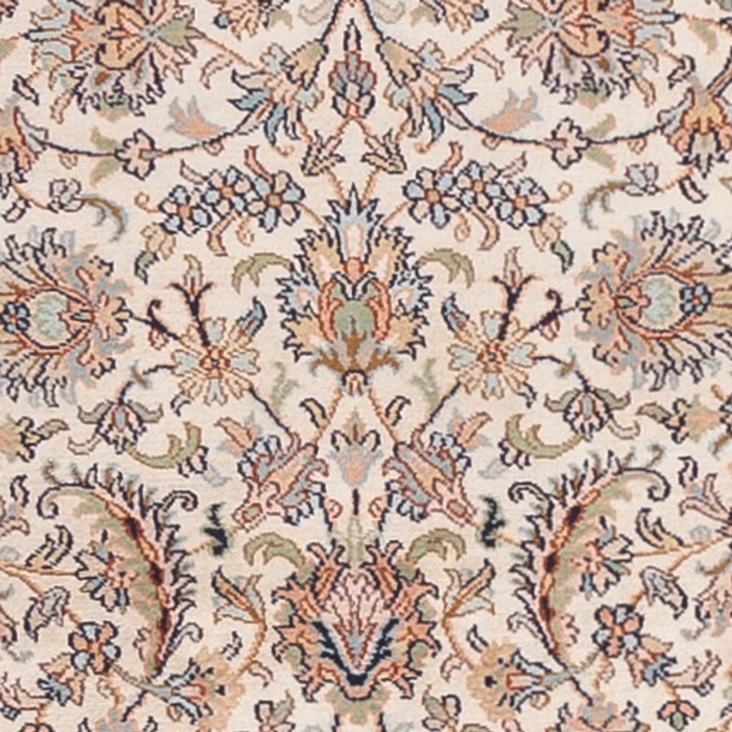 Tappeto corsia Tappeto di seta - Seta del Kashmir - 307 x 77 cm - beige