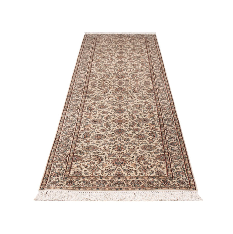 Tappeto corsia Tappeto di seta - Seta del Kashmir - 307 x 77 cm - beige