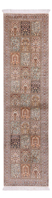 Tappeto corsia Tappeto di seta - Seta del Kashmir - 304 x 79 cm - beige scuro