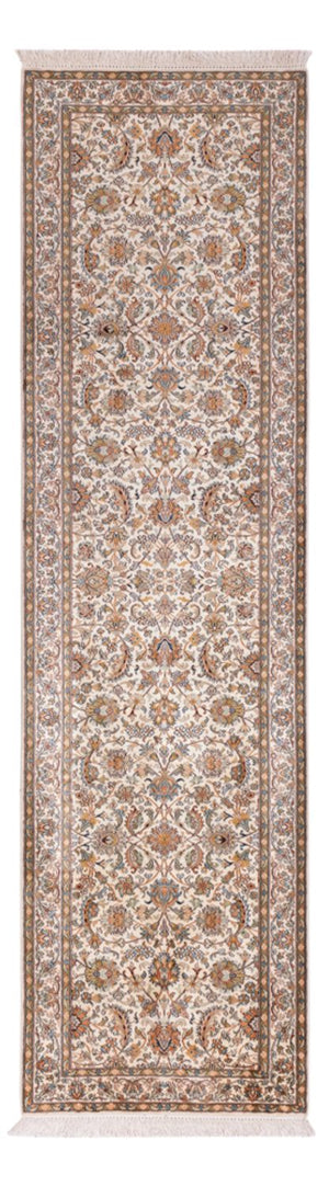 Tappeto corsia Tappeto di seta - Seta del Kashmir - 308 x 80 cm - beige