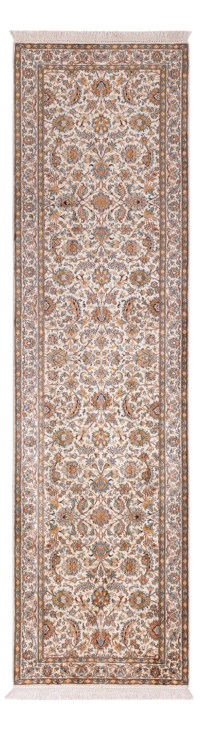 Tappeto corsia Tappeto di seta - Seta del Kashmir - 308 x 80 cm - beige