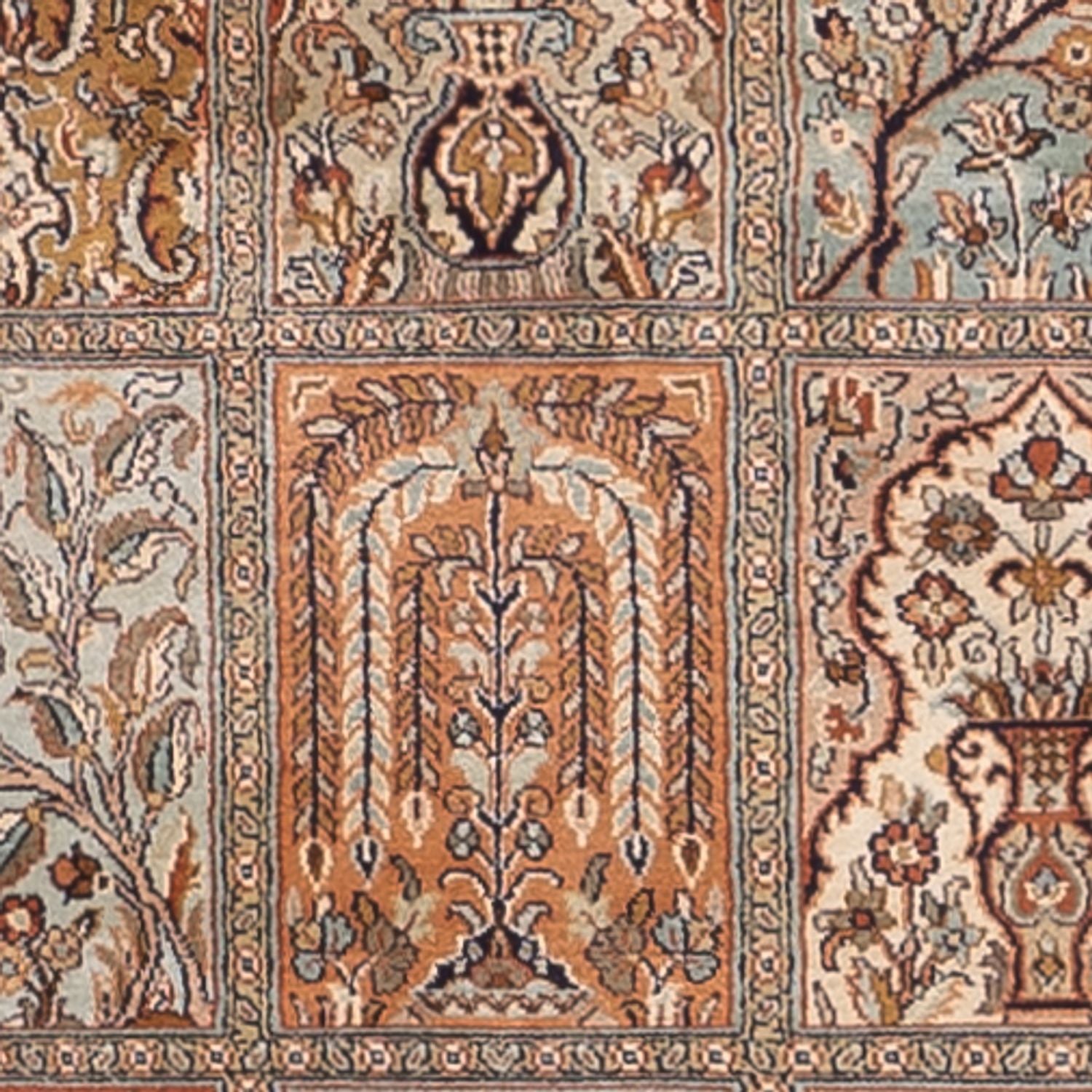 Tappeto corsia Tappeto di seta - Seta del Kashmir - 301 x 77 cm - beige scuro