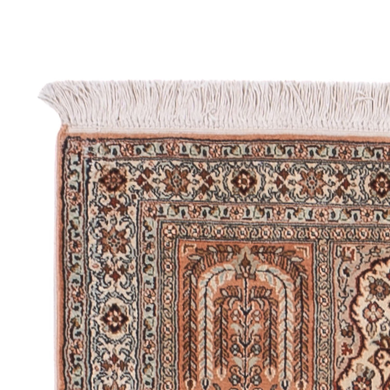 Tappeto corsia Tappeto di seta - Seta del Kashmir - 301 x 77 cm - beige scuro