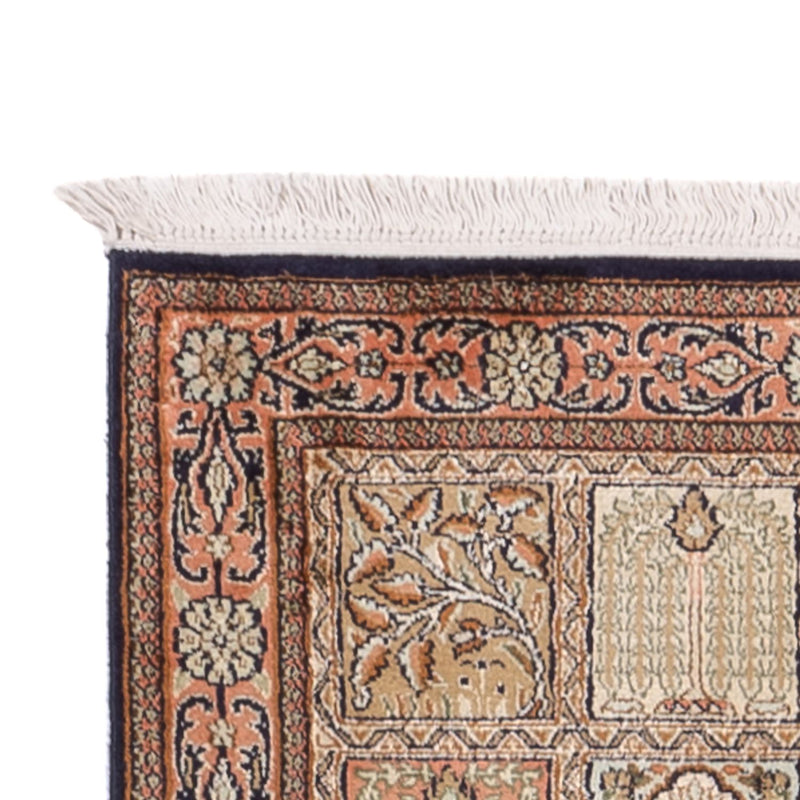Tappeto corsia Tappeto di seta - Seta del Kashmir - 280 x 77 cm - beige scuro