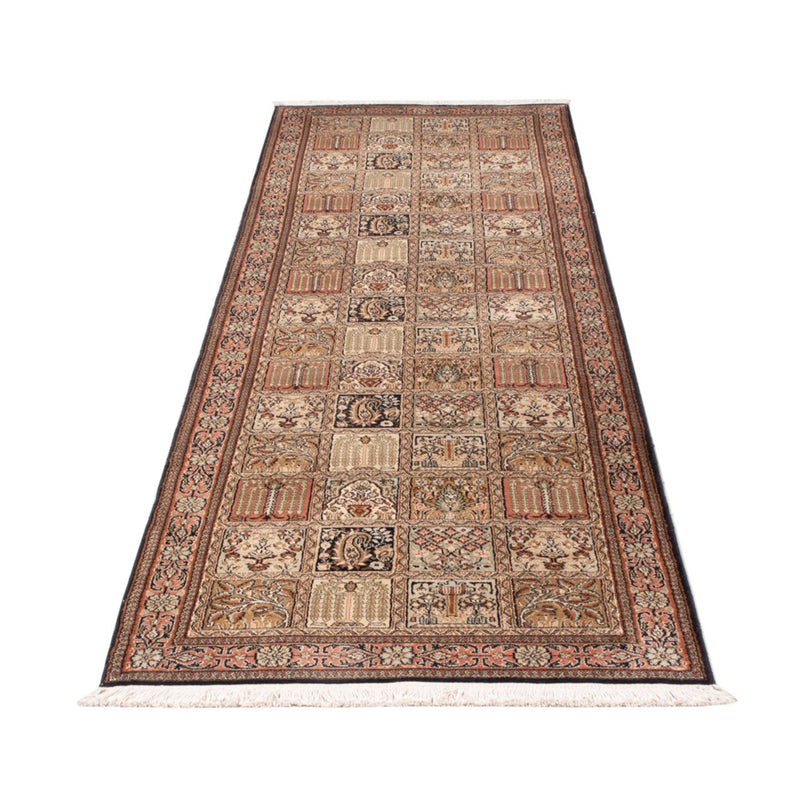 Tappeto corsia Tappeto di seta - Seta del Kashmir - 280 x 77 cm - beige scuro