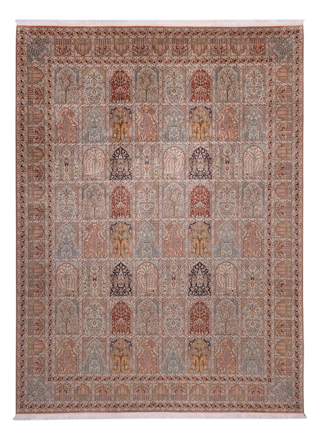 Tappeto di seta - Seta del Kashmir - 372 x 277 cm - beige scuro