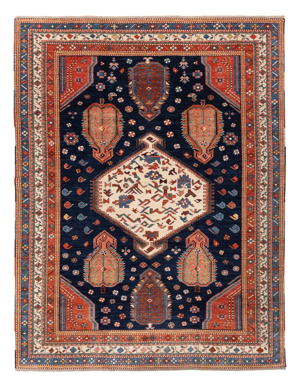 Tappeto Ziegler - Kazak - 367 x 270 cm - blu scuro