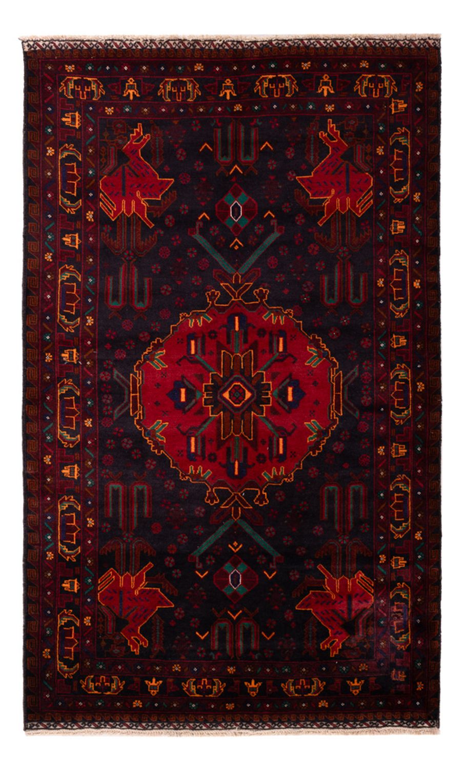 Tappeto Belutsch - 207 x 127 cm - rosso scuro