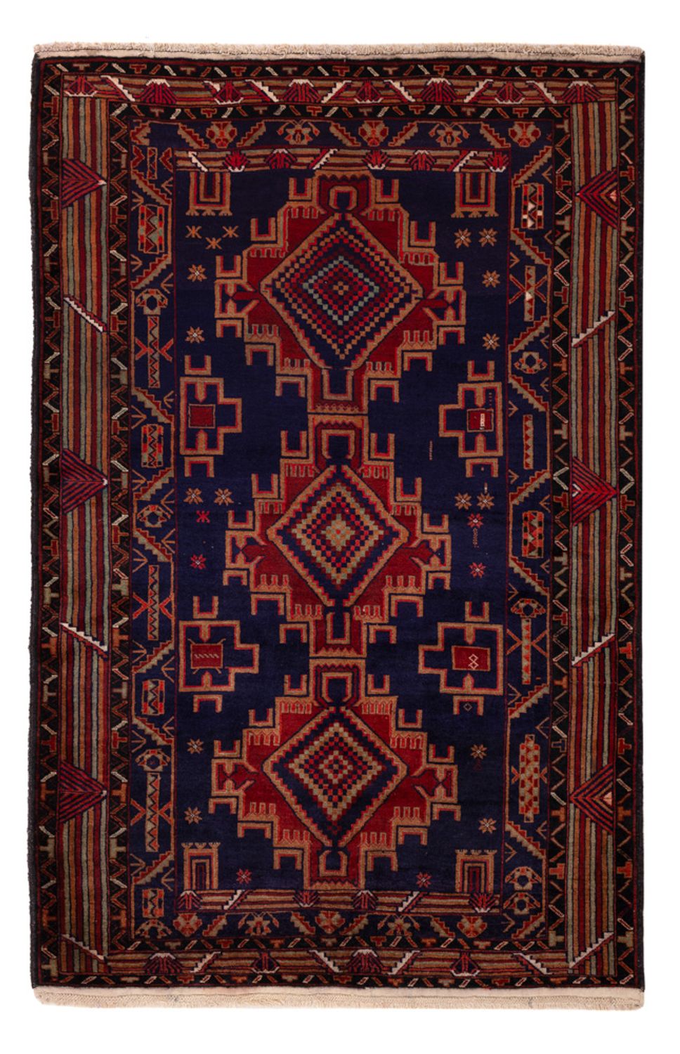 Belutsch Teppich - 200 x 122 cm - dunkelrot